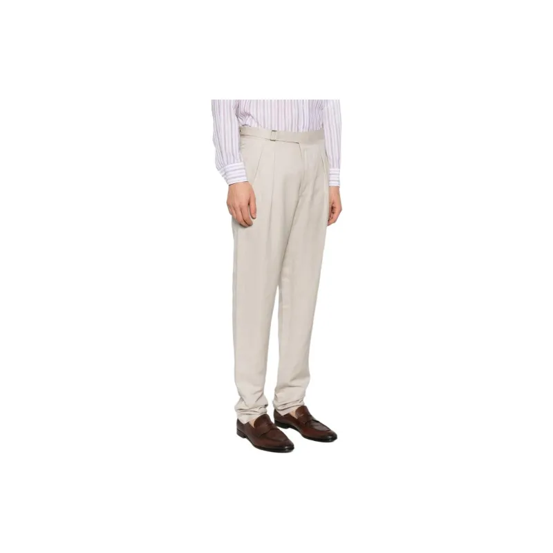 Canali Adjuster Mid rise Tapered Trousers-3