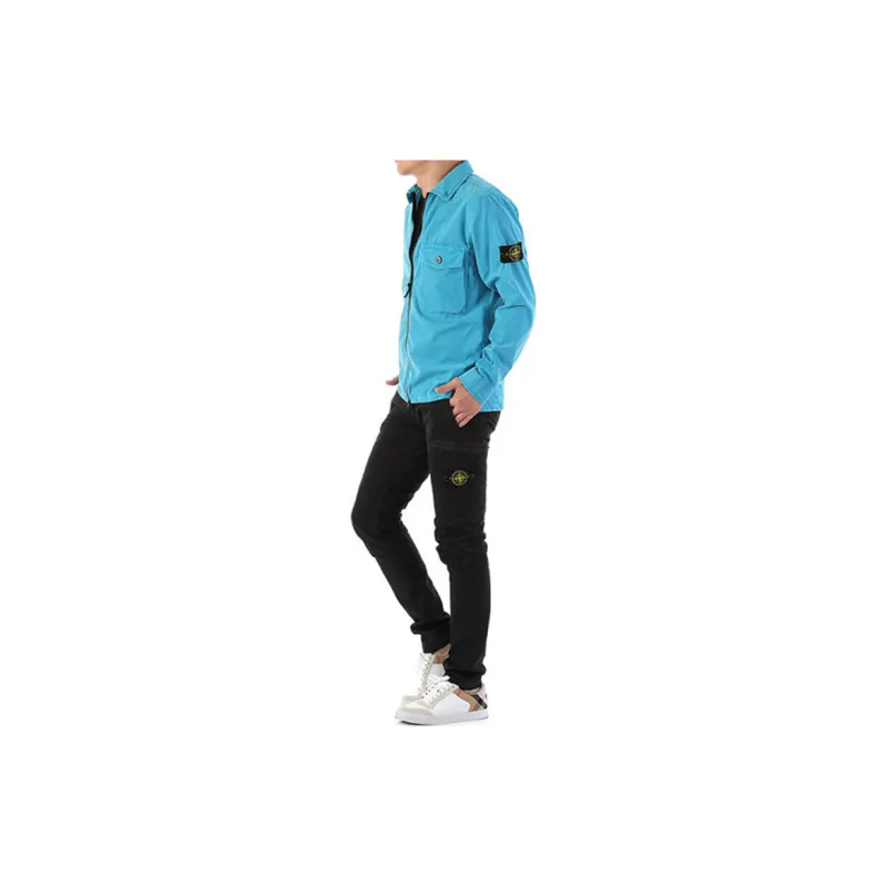 STONE ISLAND Shirts Men Blue-4