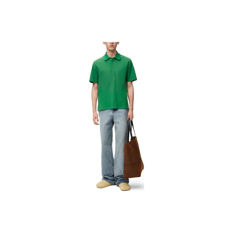 LOEWE FW24 Polo Shirt Men Green-1