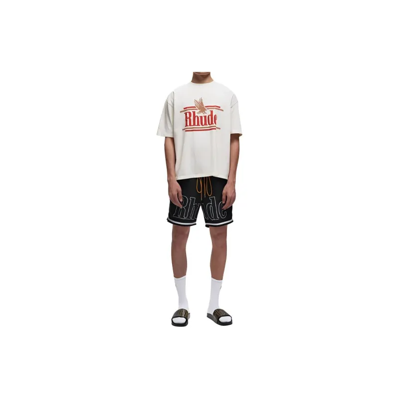 RHUDE Flannel Court Logo Short-1