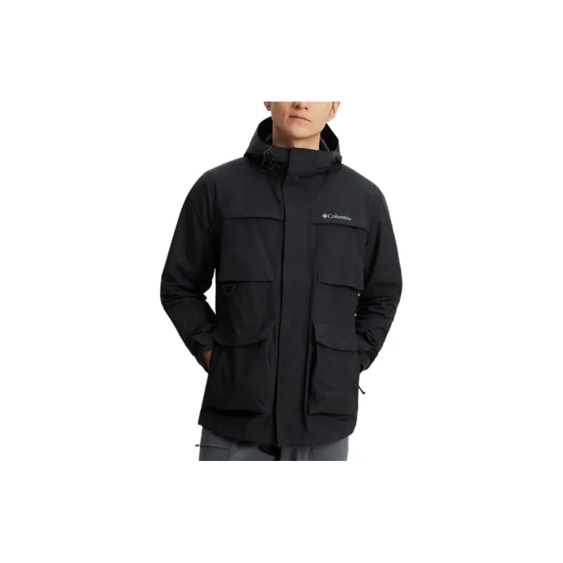Columbia Waterproof And Windproof Windbreaker Jacket Men's Black-2