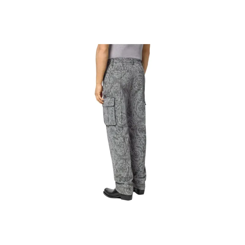 VERSACE Barocco Jacquard Straight Leg Cargo Trousers-2