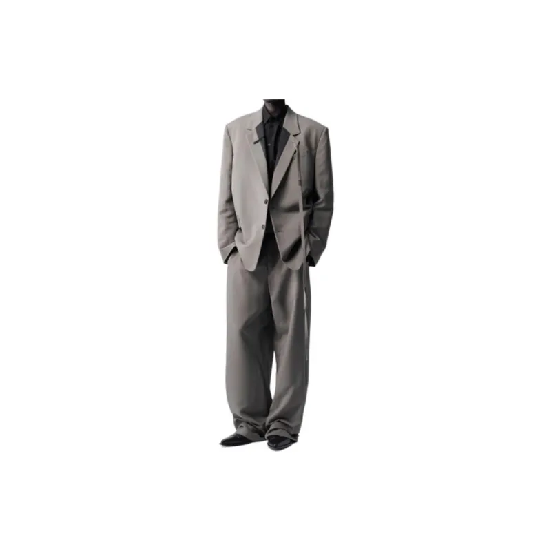 Ann Demeulemeester Alfried Wide Leg Trousers Casual Pants Men's Gray-3