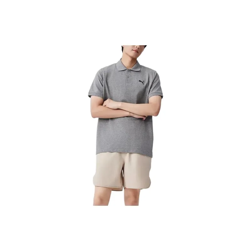 PUMA ESS PIQUE Polo Shirt Men's Gray-3