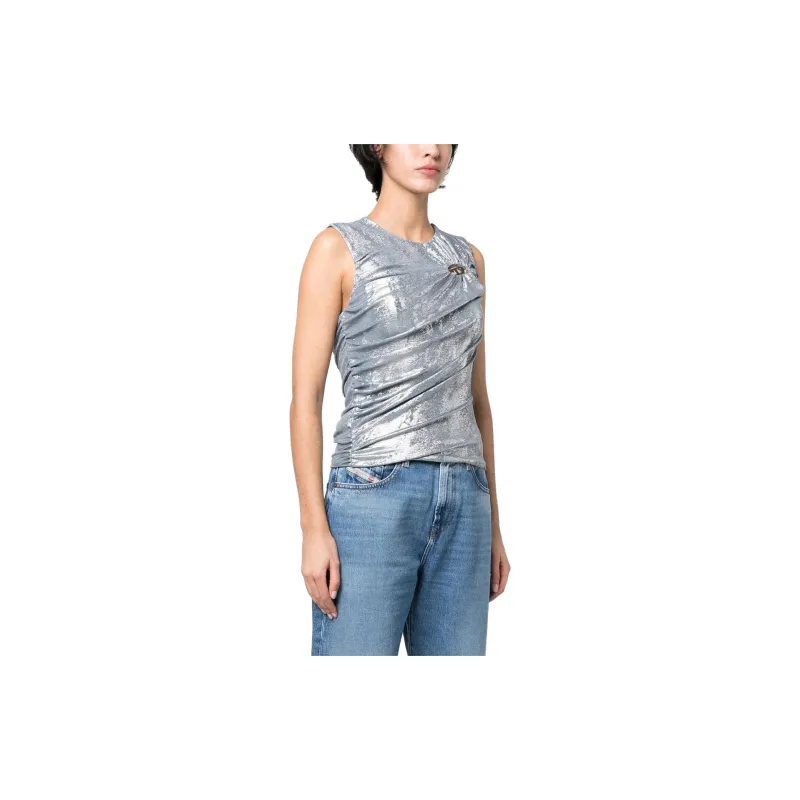 DIESEL Tank Tops Women's Silver-3