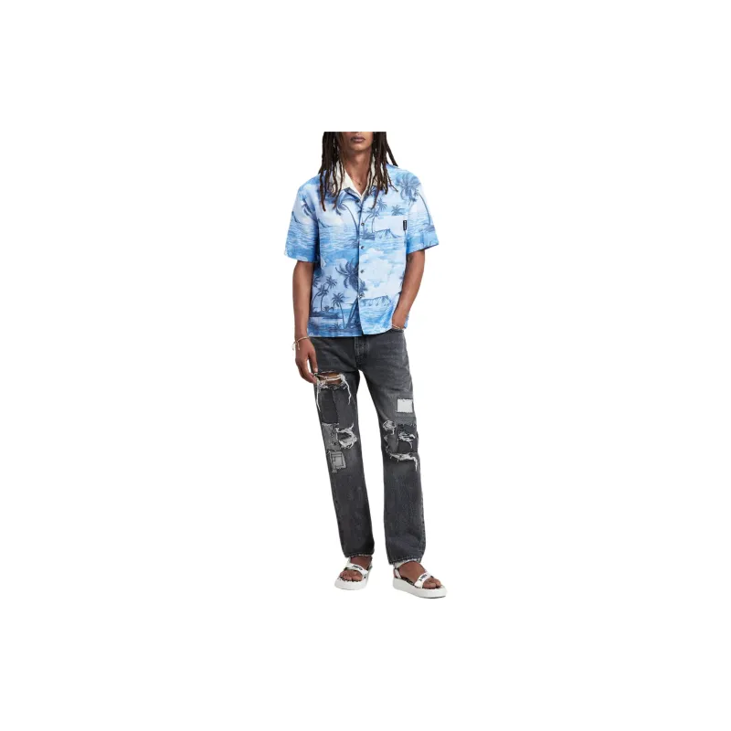 PALM ANGELS Ripped Detailed Straight Leg Jeans-1