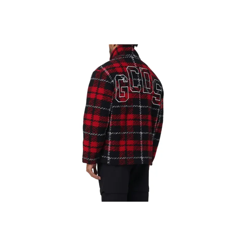 GCDS Checked High Neck Bomber Jacket-4