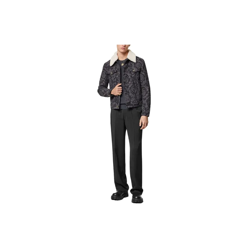 VERSACE SS23 Denim Jacket Men's Black-3