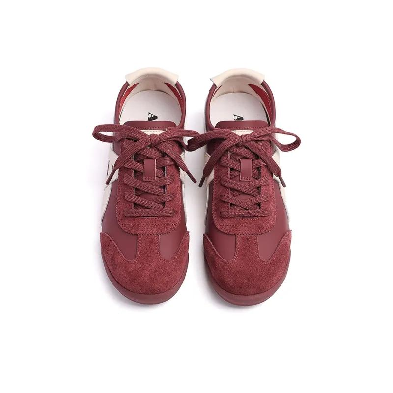 AQUASCUTUM German Army Trainers Lightweight Low Top Casual Shoes Women's Ancora Red-2