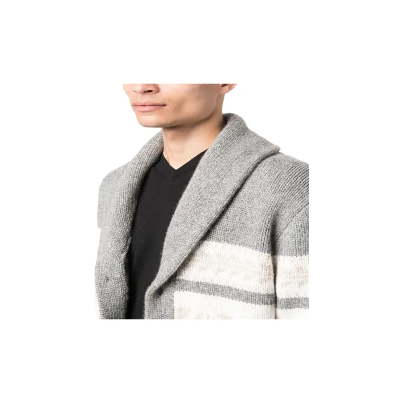 Brunello Cucinelli Pattern-intarsia Knitted Cashmere Cardigan-5