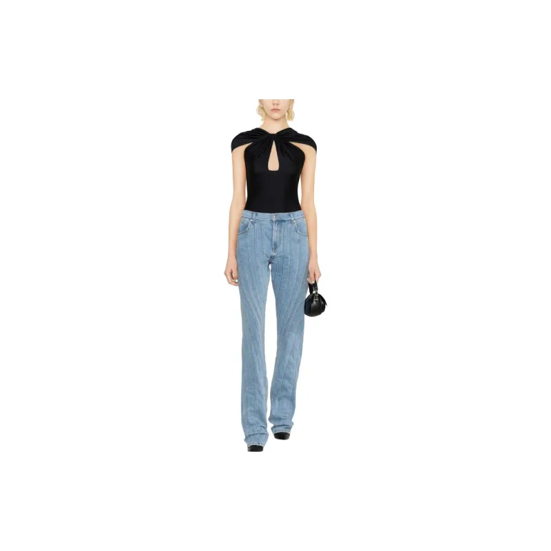 Mugler Snow Spiral Straight leg Jeans-1