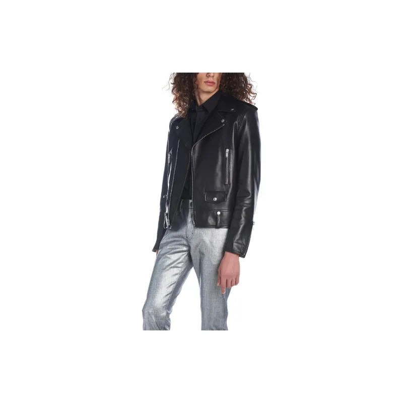 SAINT LAURENT Leather Biker Jacket-6