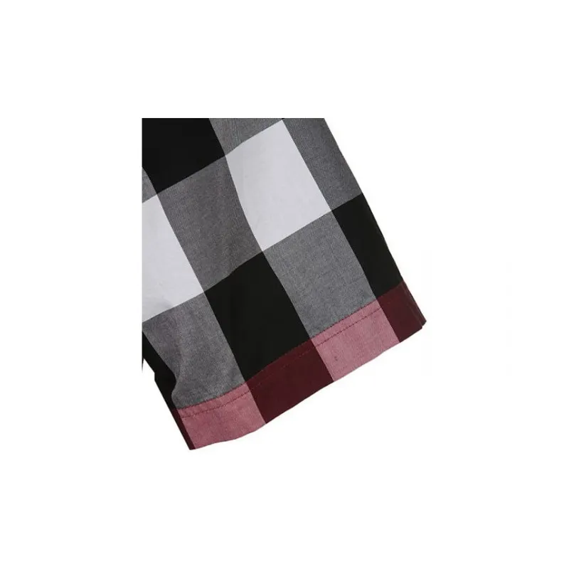 Burberry Men's Check Button-Up Short-Sleeve Shirt Red-5