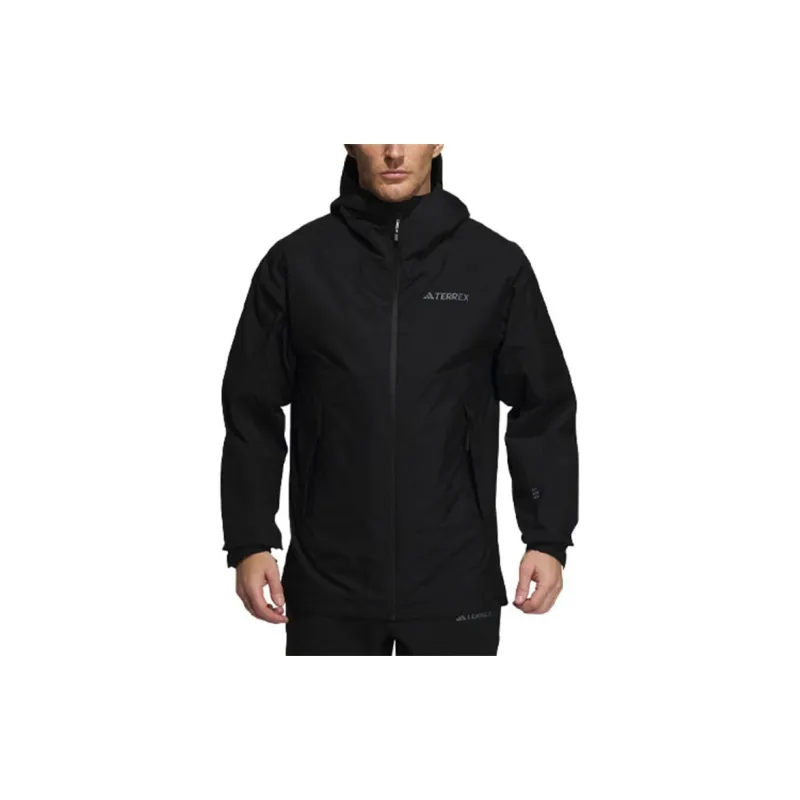 Adidas Waterproof And Windproof Windbreaker Jacket Men's Black-4