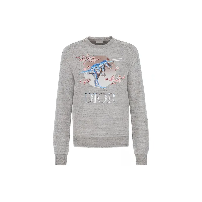 DIOR Quarterly New Products Sweatshirts Unisex Gray-2