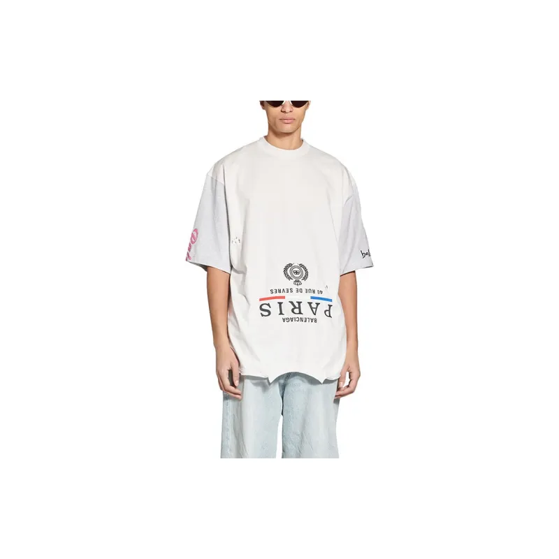 Balenciaga FW22 T Shirt Loose Fit Style Men's White-5