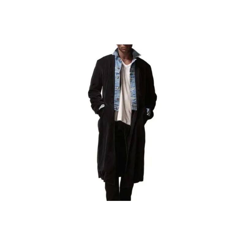 GREG LAUREN FW23 Trench Coat Men's Black-1