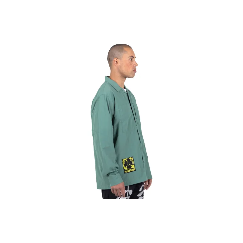 PLEASURES Stare Long Sleeve Overshirt-4
