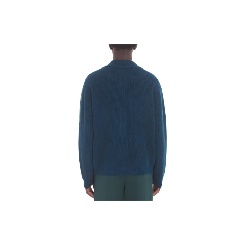 Maison Kitsune Bold Fox Head-appliqué Ribbed Cardigan-3