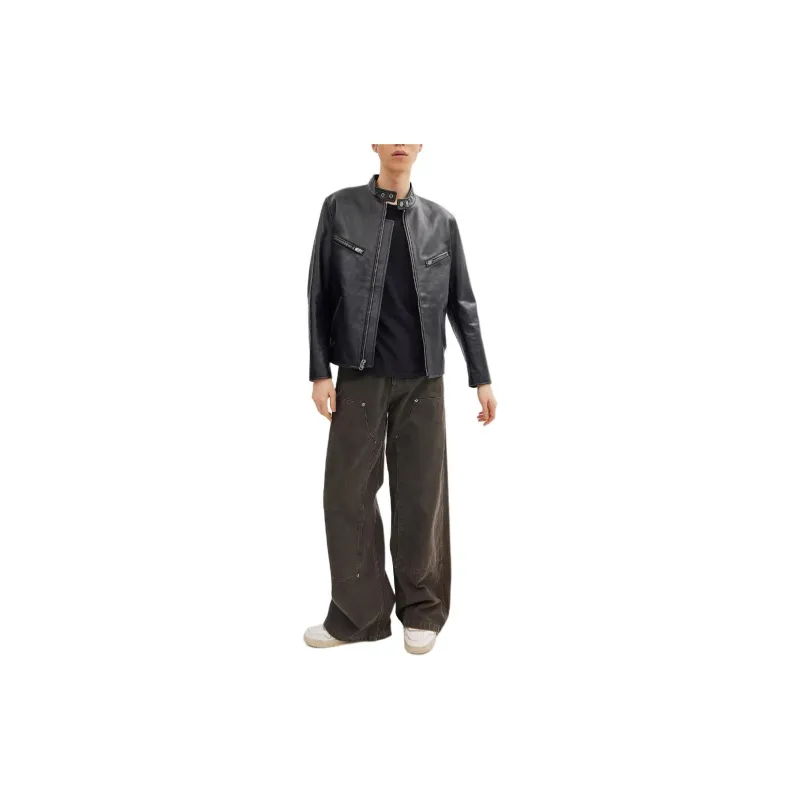 COACH RACER Leather Jacket Men's Black-1
