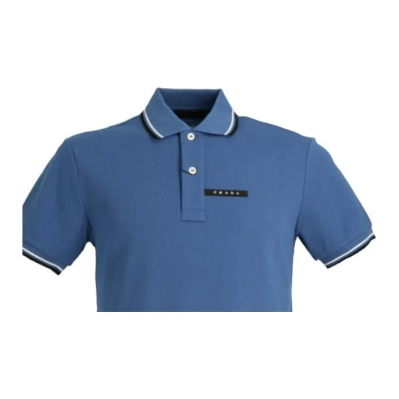 PRADA SS22 Polo Shirt Men's Blue-1