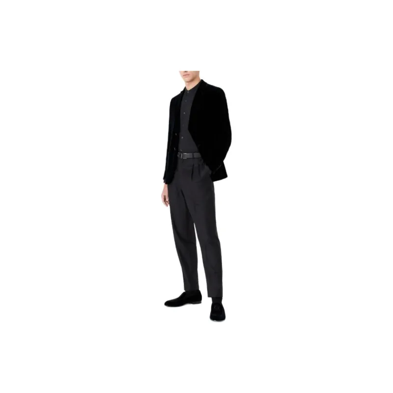 GIORGIO ARMANI Icon George Line Single breasted Stretch velvet Jacket-1