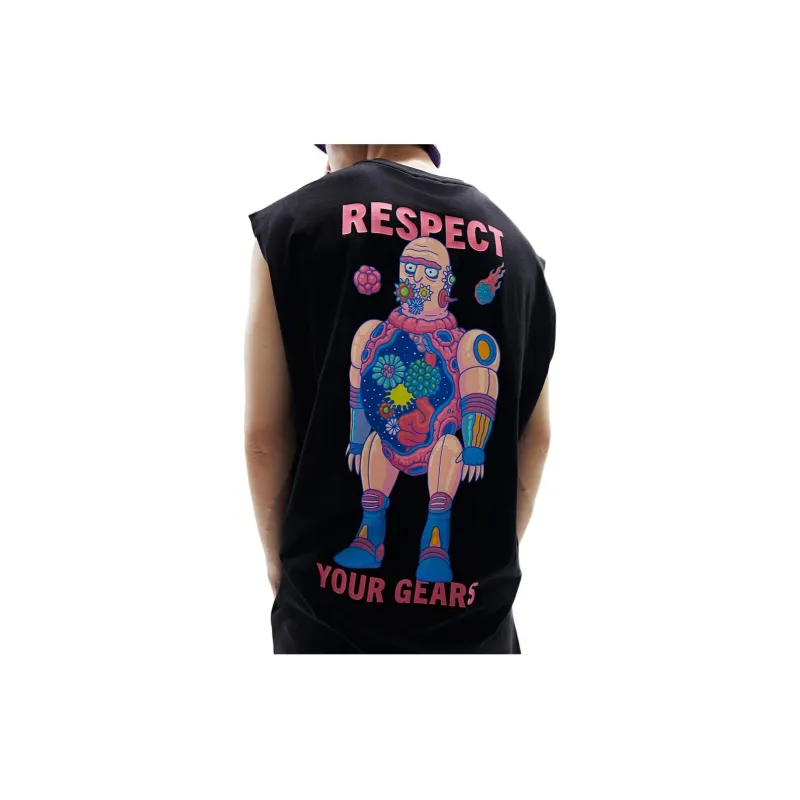 H&M Tank Tops Men's Black/ Rick And Morty-2