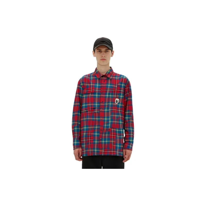 GUCCI Tartan Skunk Patch Shirt-5