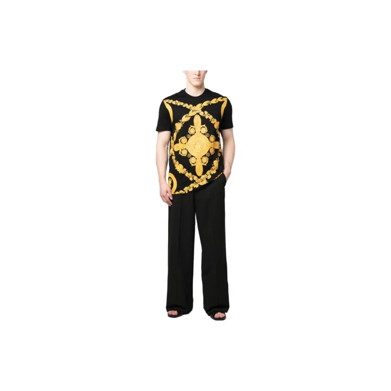 VERSACE Baroque Printed Crewneck T Shirt-1