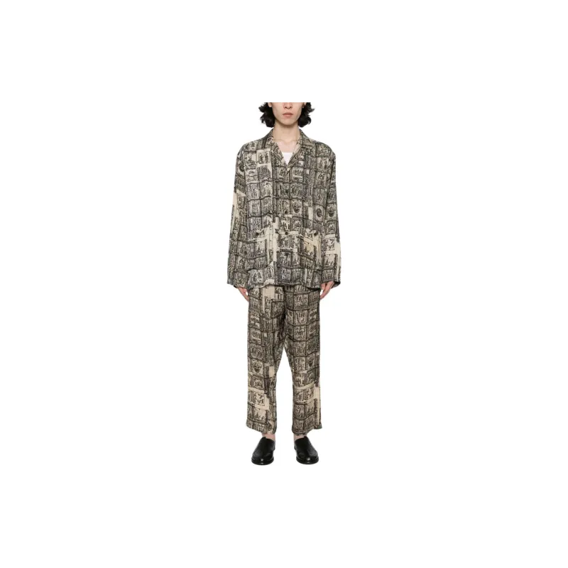 UMA WANG Graphic print Straight leg Trousers-1