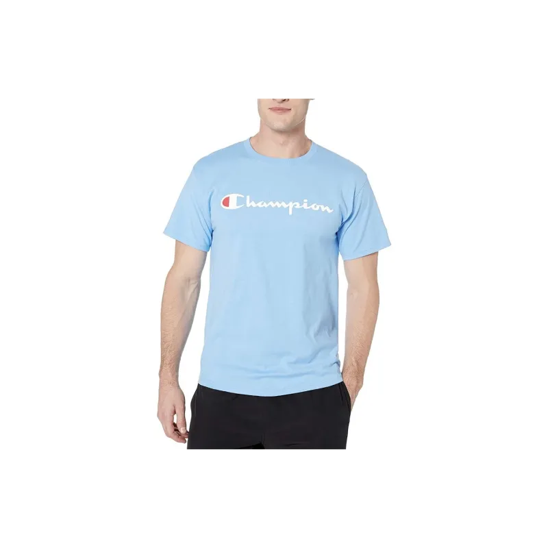 Champion T Shirts Unisex Navy Blue+Sky Blue-1