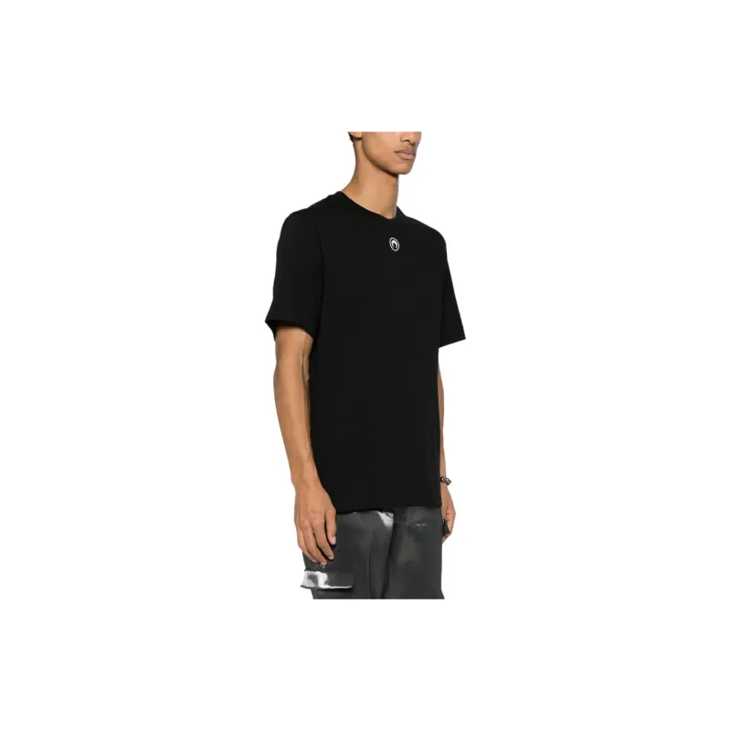 Marine Serre Logo Embroidered Crewneck T Shirt-3