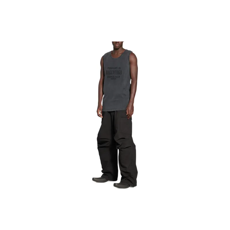 Balenciaga Tank Tops Loose Fit Style Men's Black-2