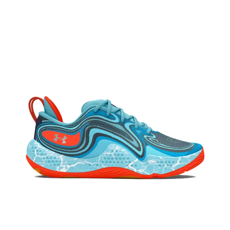 Under Armour Anti Slip Wear Resistant Low Top Basketball Shoes Men's Blue Black Orange-1