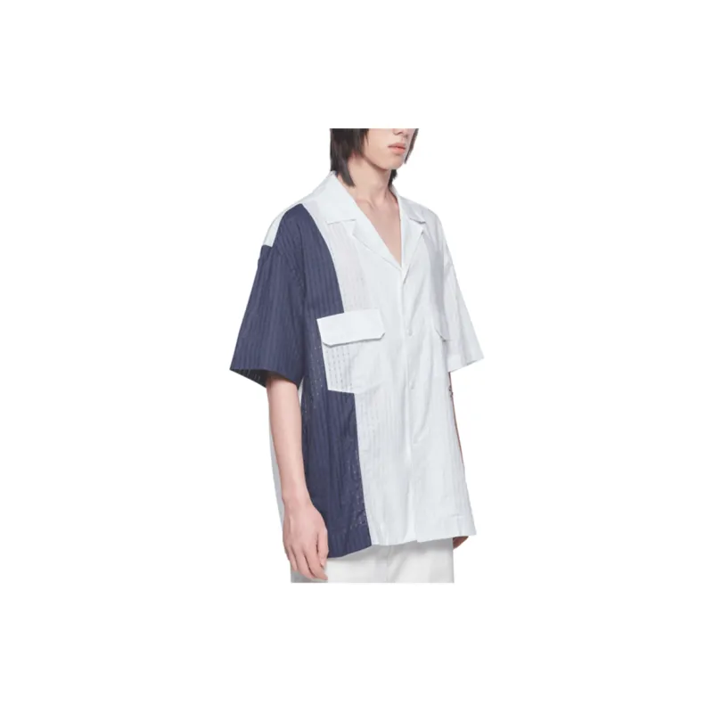 Feng Chen Wang Shirts Men Blue With White Lettering-5