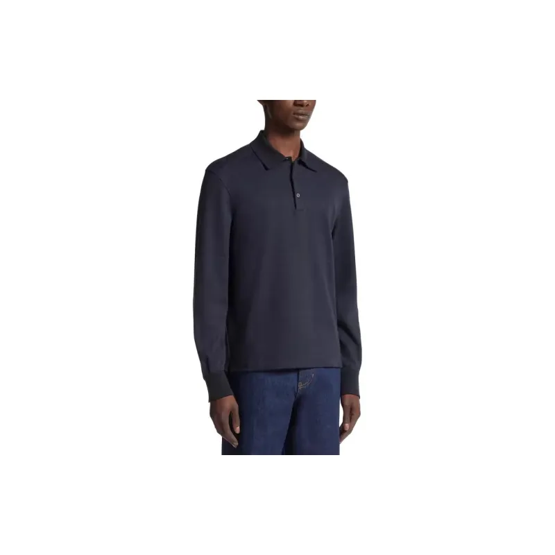 Zegna FW23 Polo Shirt Men's Marine Blue-1