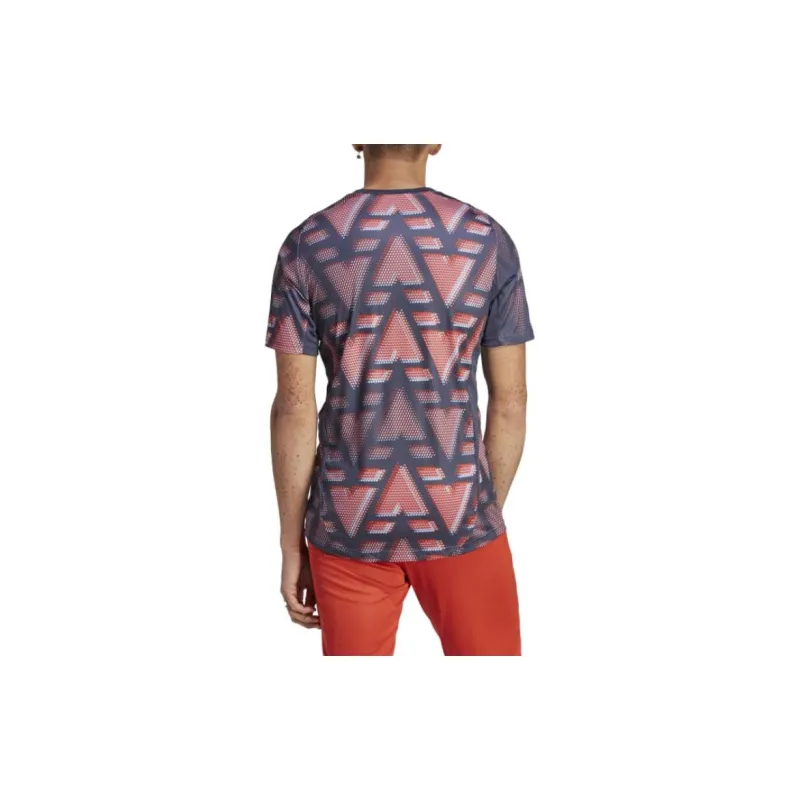 Adidas T-Shirts Men Blue Red-2