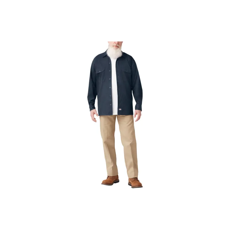 Dickies Flex Relaxed Fit Long Sleeve Work Shirt Shirt Men's Marine Blue-3