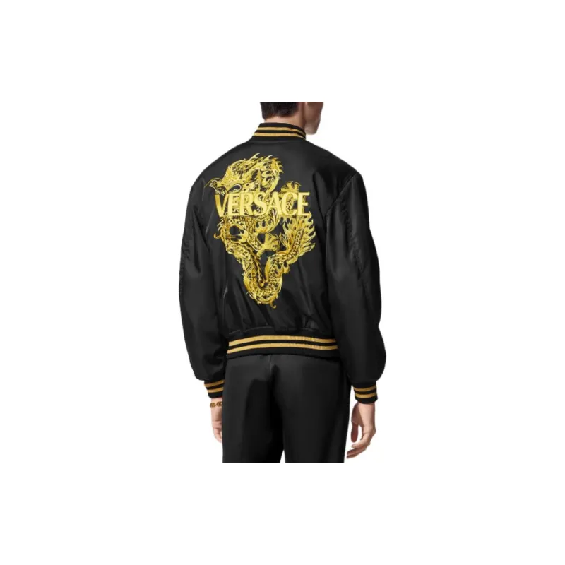 VERSACE Jackets Coats Men's Black Gold-3