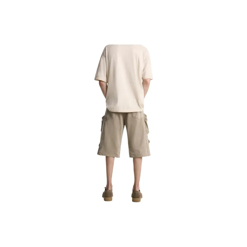 ZARA Cargo Shorts Men Light Brown Yellow-3