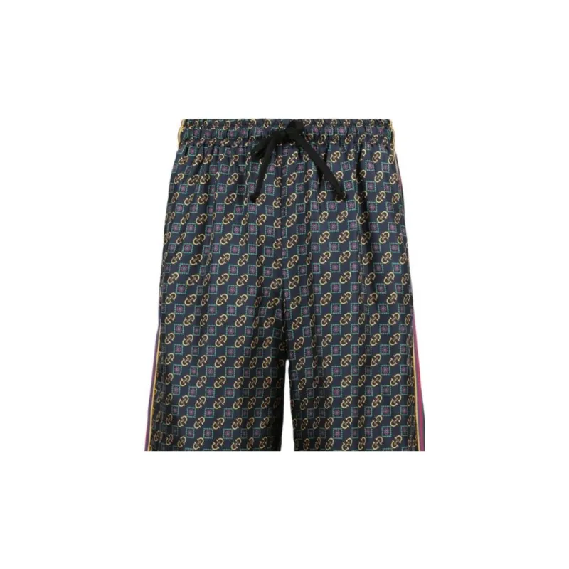 GUCCI Horsebit And Basketweave Cotton Shorts-1