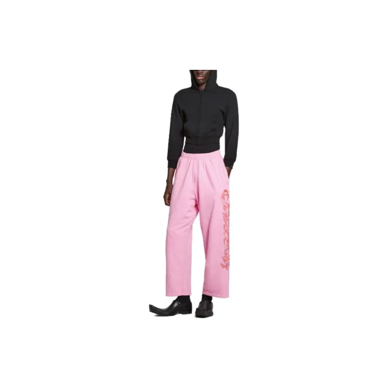 Balenciaga Casual Pants Loose Fit Style Unisex Pink-2