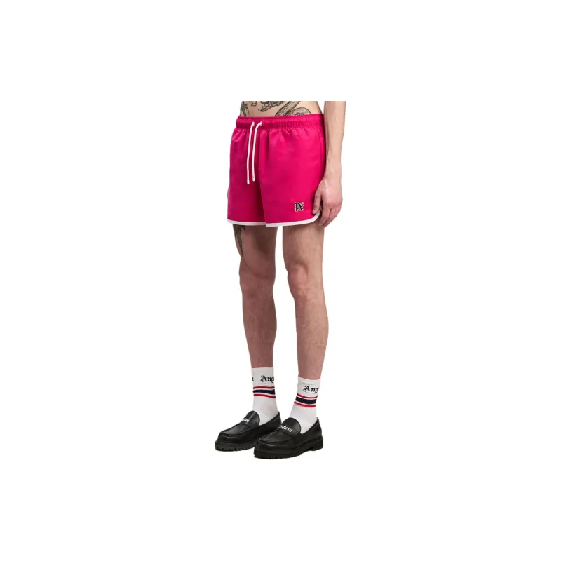 PALM ANGELS Monogram patch Swim Shorts-3