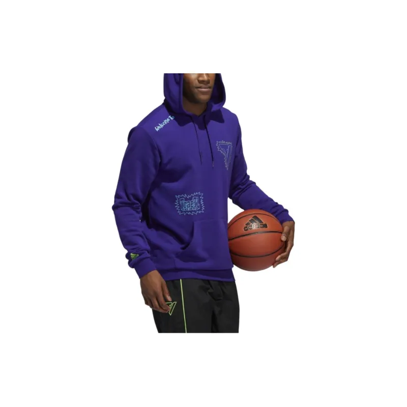 Adidas TRAE HOODIE Sweatshirt Men's Purple-3