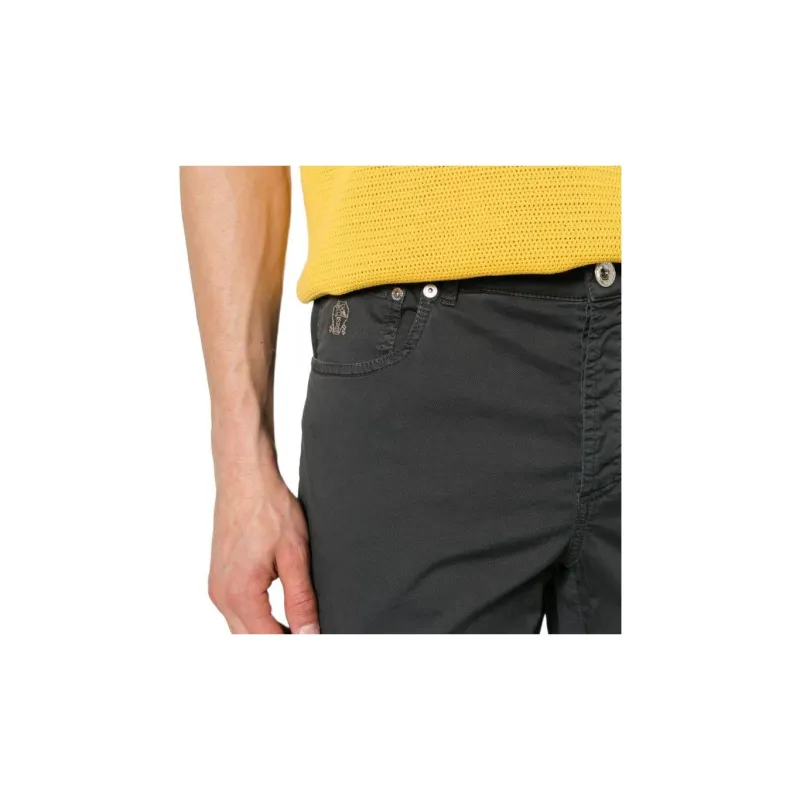 Brunello Cucinelli Logo embroidered Straight leg Trousers-4