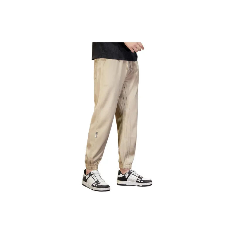Tonlion Knitted Sports Pants Men's Light Khaki-1