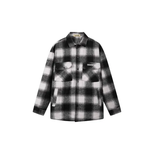 SISULAN Jackets Unisex Black Check