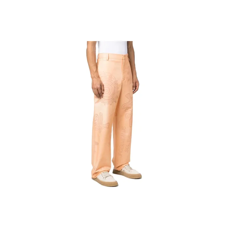 Jacquemus Casual Pants Men Peach Orange-2
