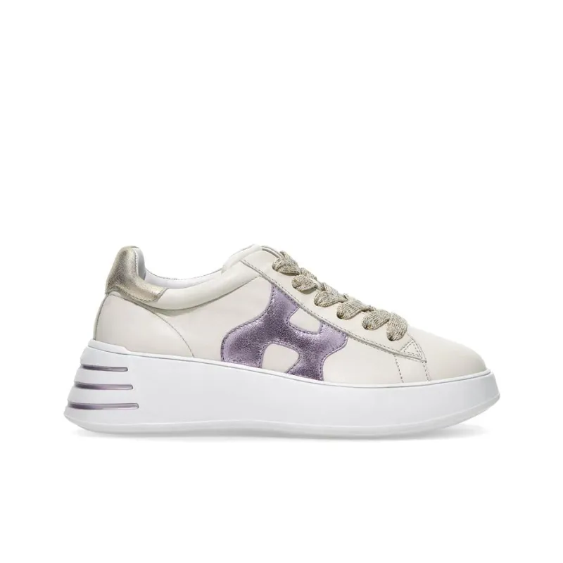 HOGAN Rebel Wear-Resistant Low-Top Sports Casual Shoes Women's Cream White-1