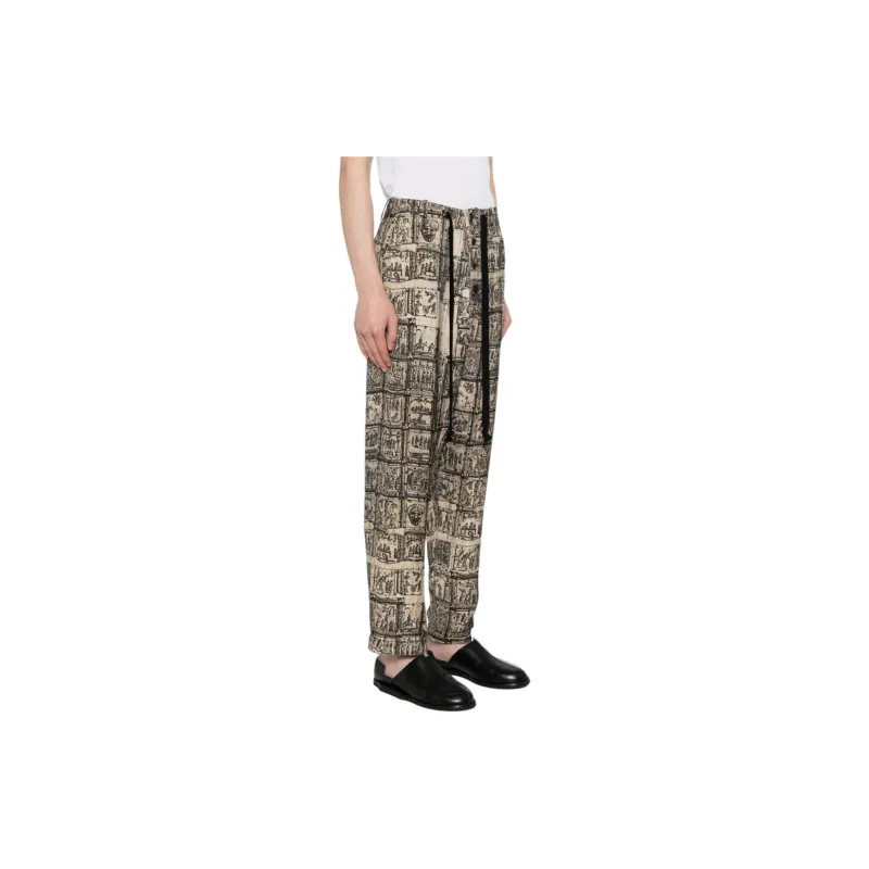UMA WANG Graphic print Straight leg Trousers-3